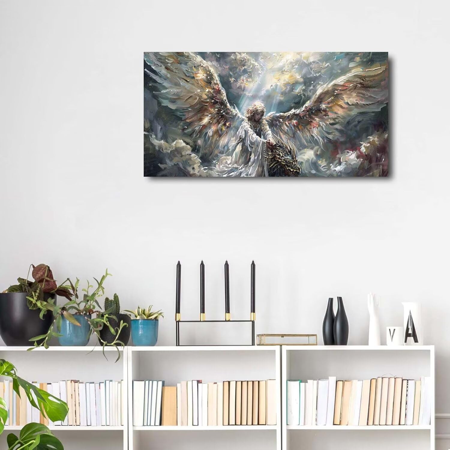 Malen Nach Zahlen Erwachsene FlüGel Malen Nach Zahlen Engel DIY Paint by Numbers Adult Kinder Mit Pinseln und Acrylfarbe Malen Nach Zahlen Set für Geschenke und Home Haus Deko (Rahmenlos,60x120cm) 6-9