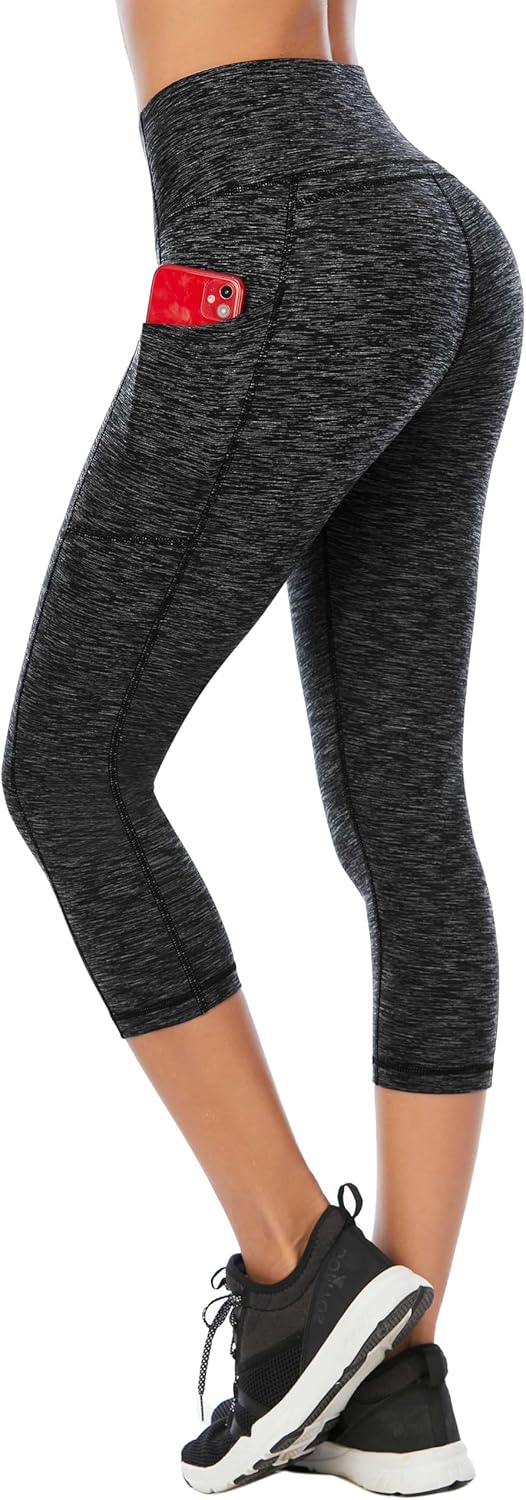 Ewedoos Capri Leggings for Women High Waisted Yoga Pants with Pockets for Women Tummy Control Workout Leggings Yoga Capris - Image 2