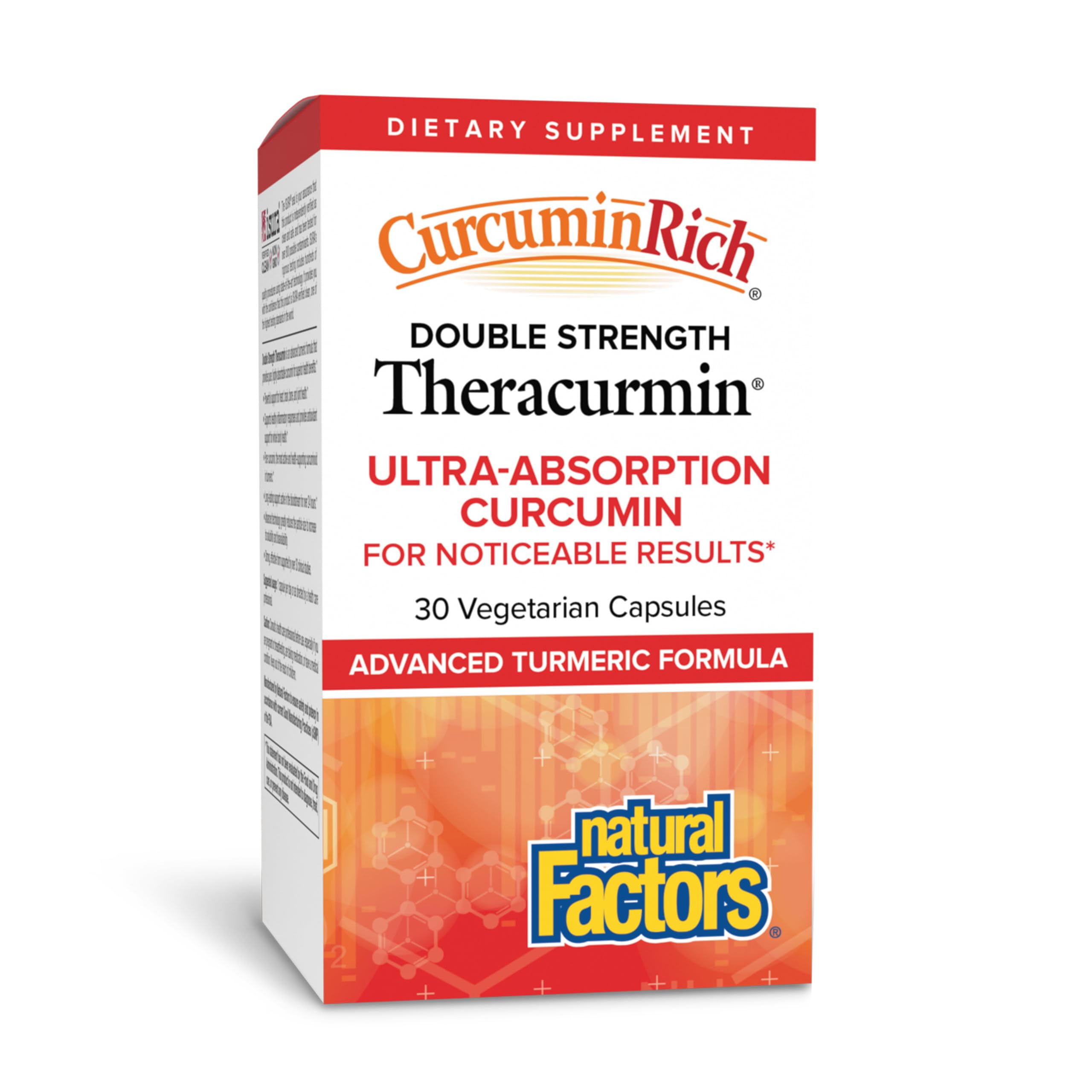 Natural Factors CurcuminRich Double Strength Theracurmin, 30 Capsules 30 Count (Pack of 1)