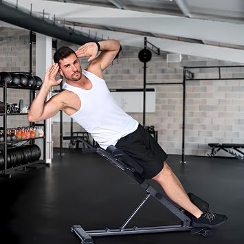 Dland Adjustable Roman Chair Back Extension Machine, Hyperextension Bench for Hamstring, Roman Chair Exercise Equipment Back Extension, Foldable Exercise Equipment for Home Gym, 40JYPSMK-B18