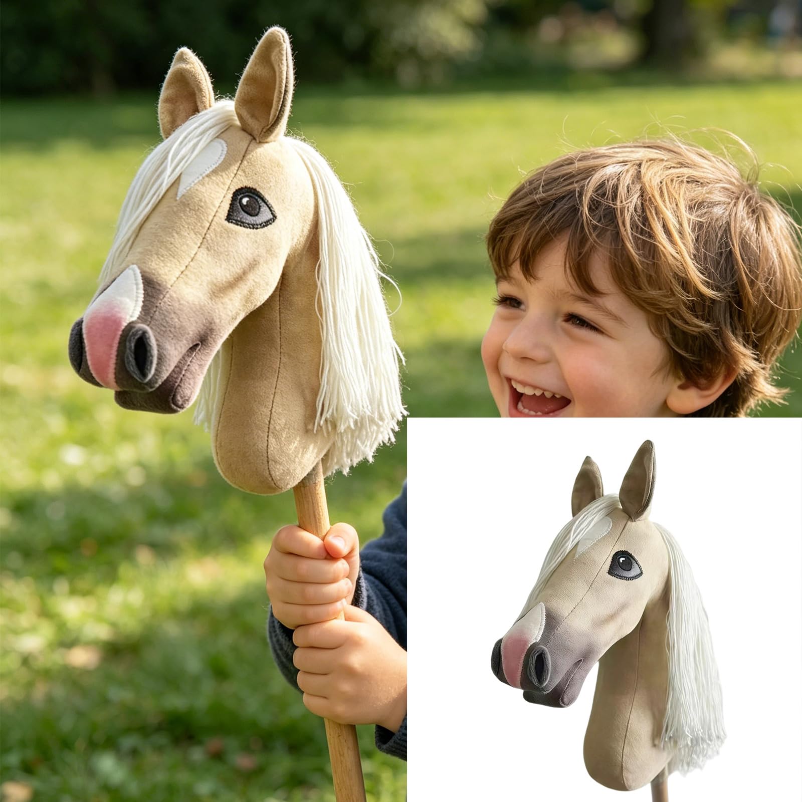 Bastone a testa di cavallo per adulti gioco di ruolo accessorio per feste facile da riporre hobby cavallo con manico in legno gioco di ruolo oggetti di scena per costume