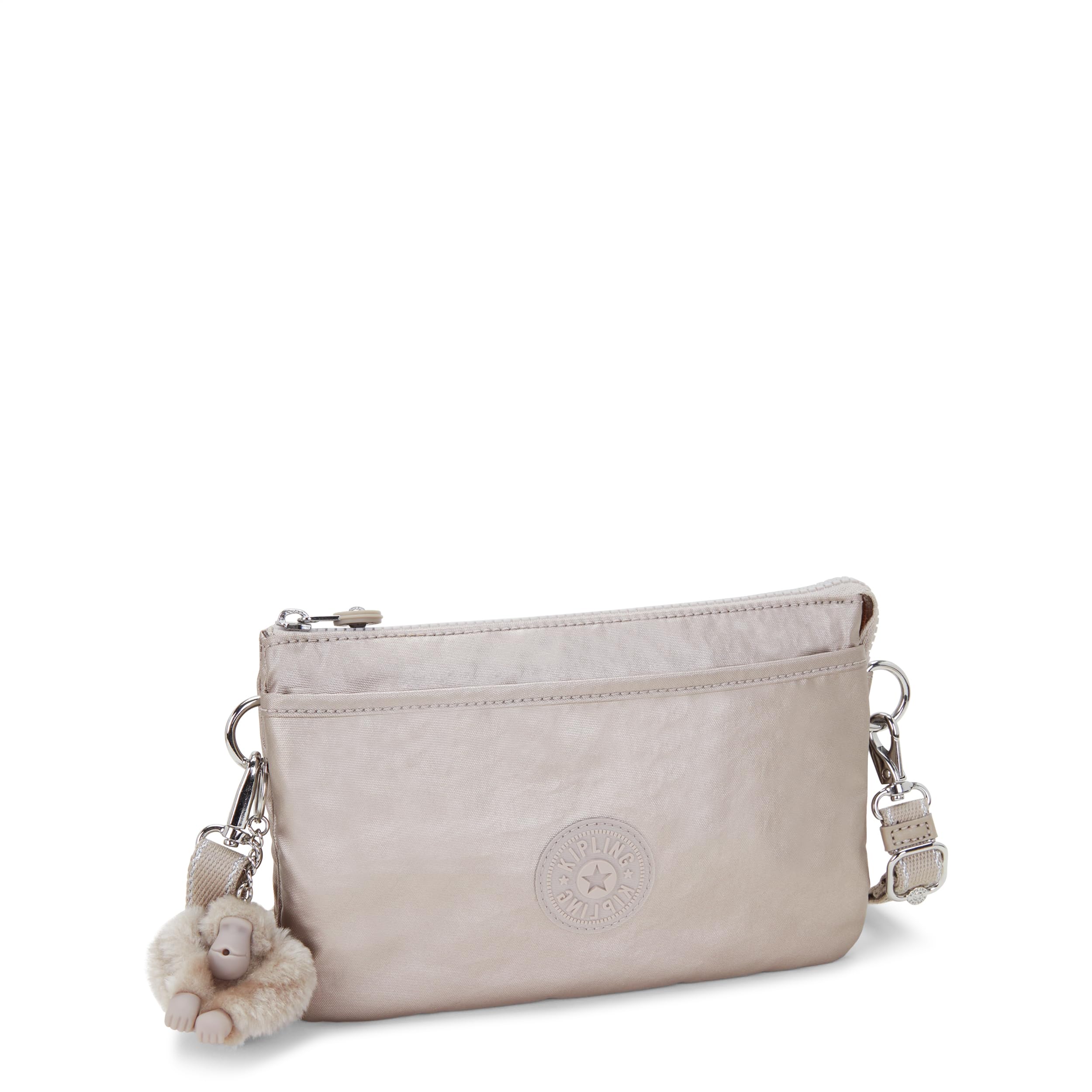 Kipling RiRi - Bolso cruzado para mujer, Brillo metálico, 9.5''L x 6.25''H x 2.5''D
