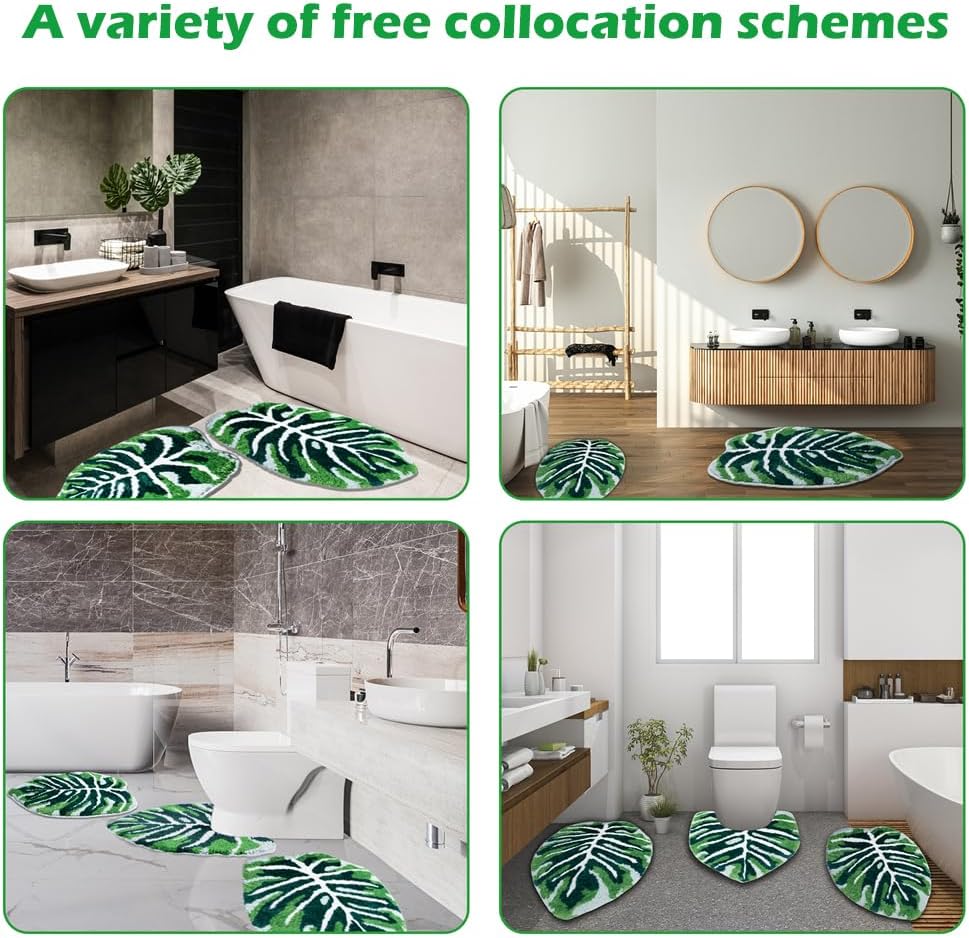 U Shaped Toilet Rug 24" x 20" Extra Soft Absorbent Microfiber Contoured Bathroom Rugs Non Slip Toilet Rugs for Bathroom U Shaped Washable Unique Aesthetic Toilet Bath Mat - Image 8