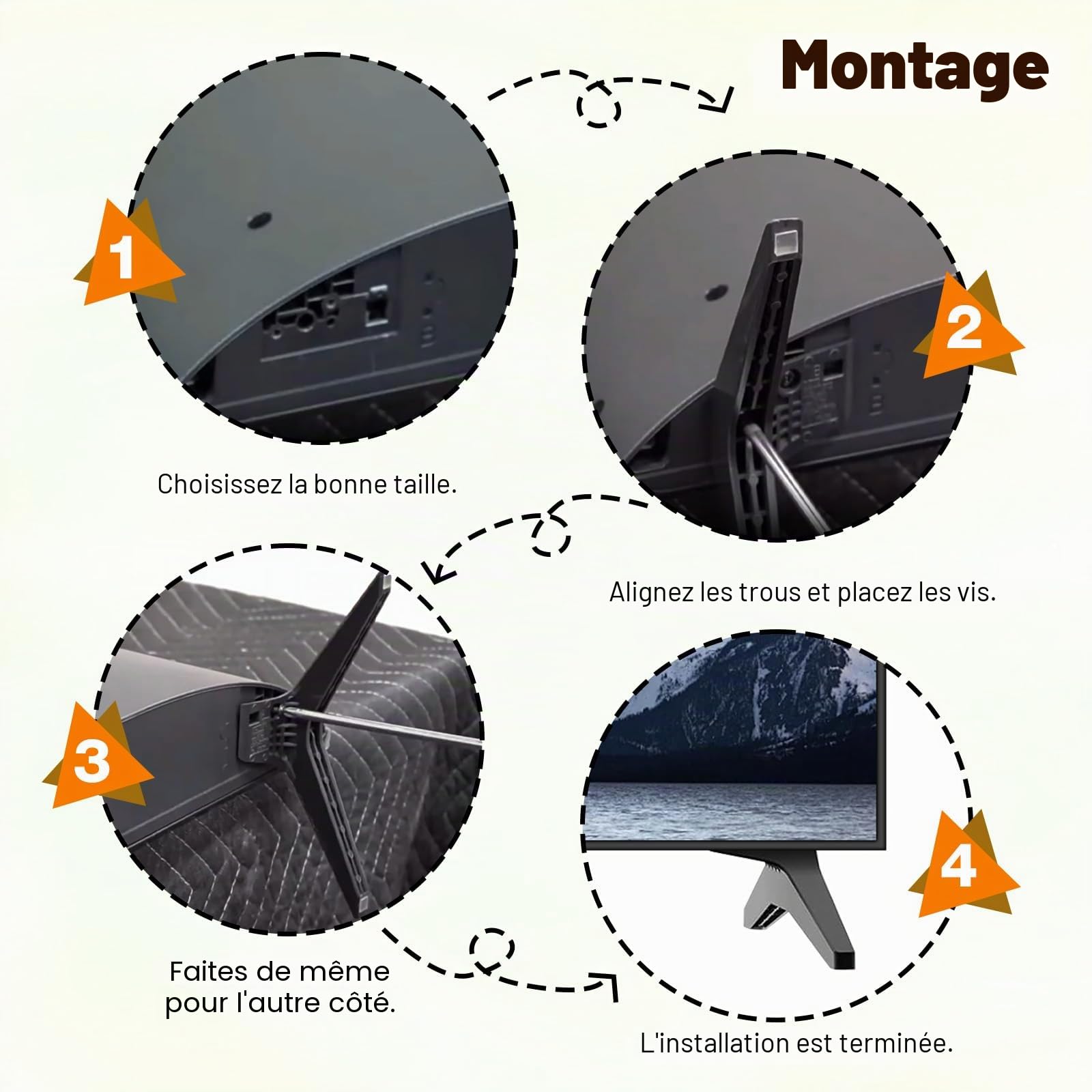 Pieds de Rechange pour TV LG,Support TV Compatible pour LG Support de Smart TV Pied de Tele avec Vis Support de Remplacement 49,50,55,Numéro de pièce: MAM649841 (49 50 55 Pouces)