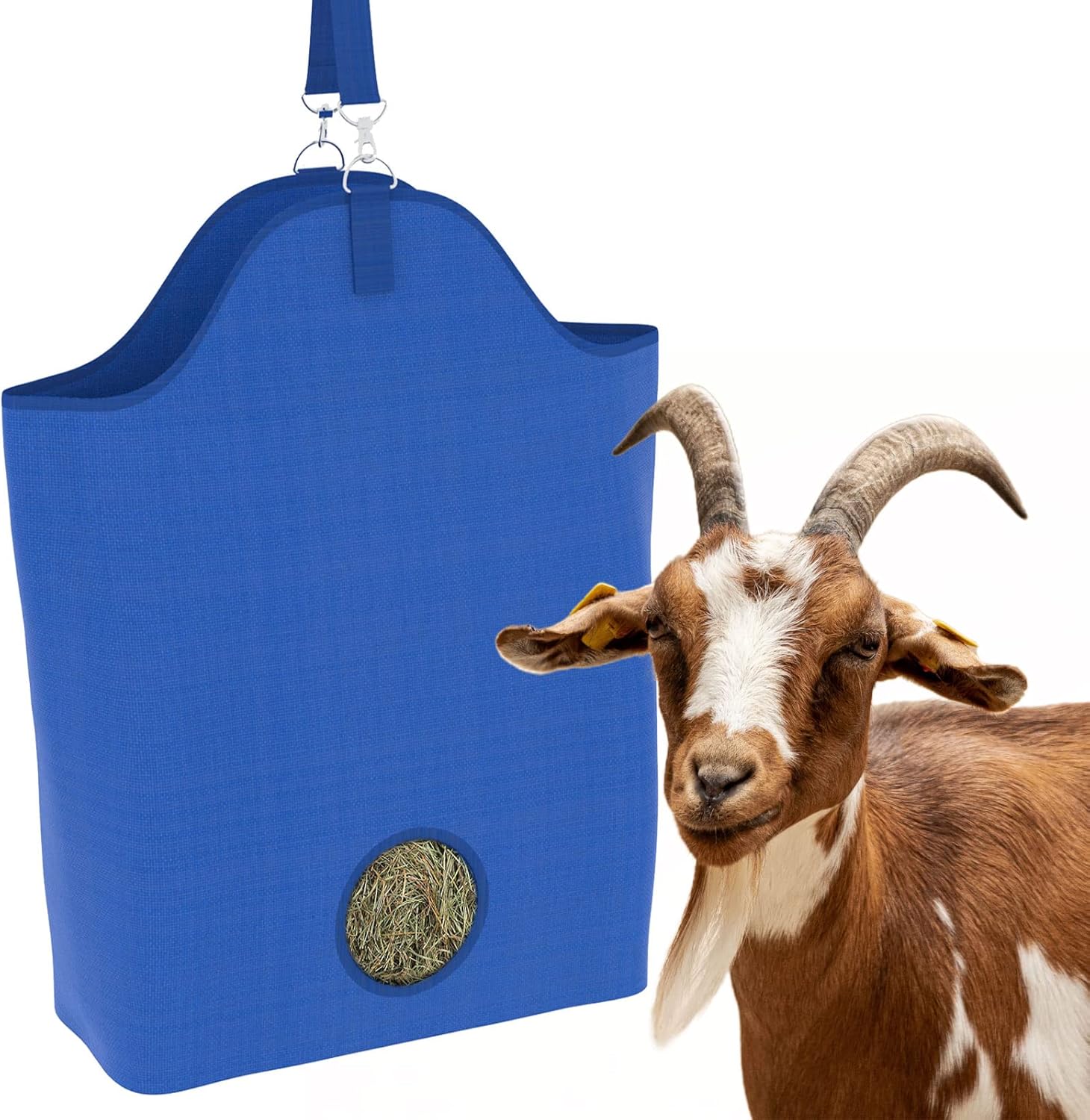 Kaulhp Goat Hay Feeder, Hay Bag for Goats Small Front Hole