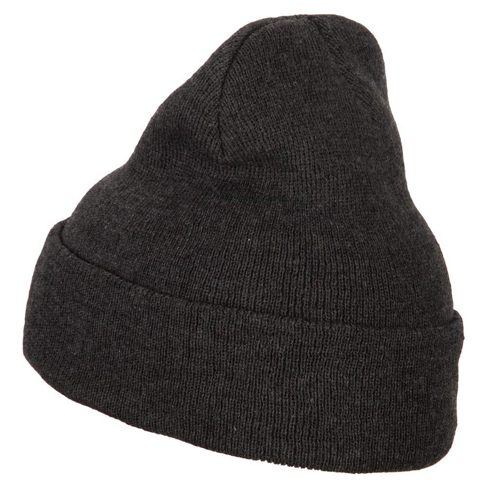 e4Hats.com AK-47 Rifle Embroidered Long Knitted Beanie - Heather Charcoal OSFM