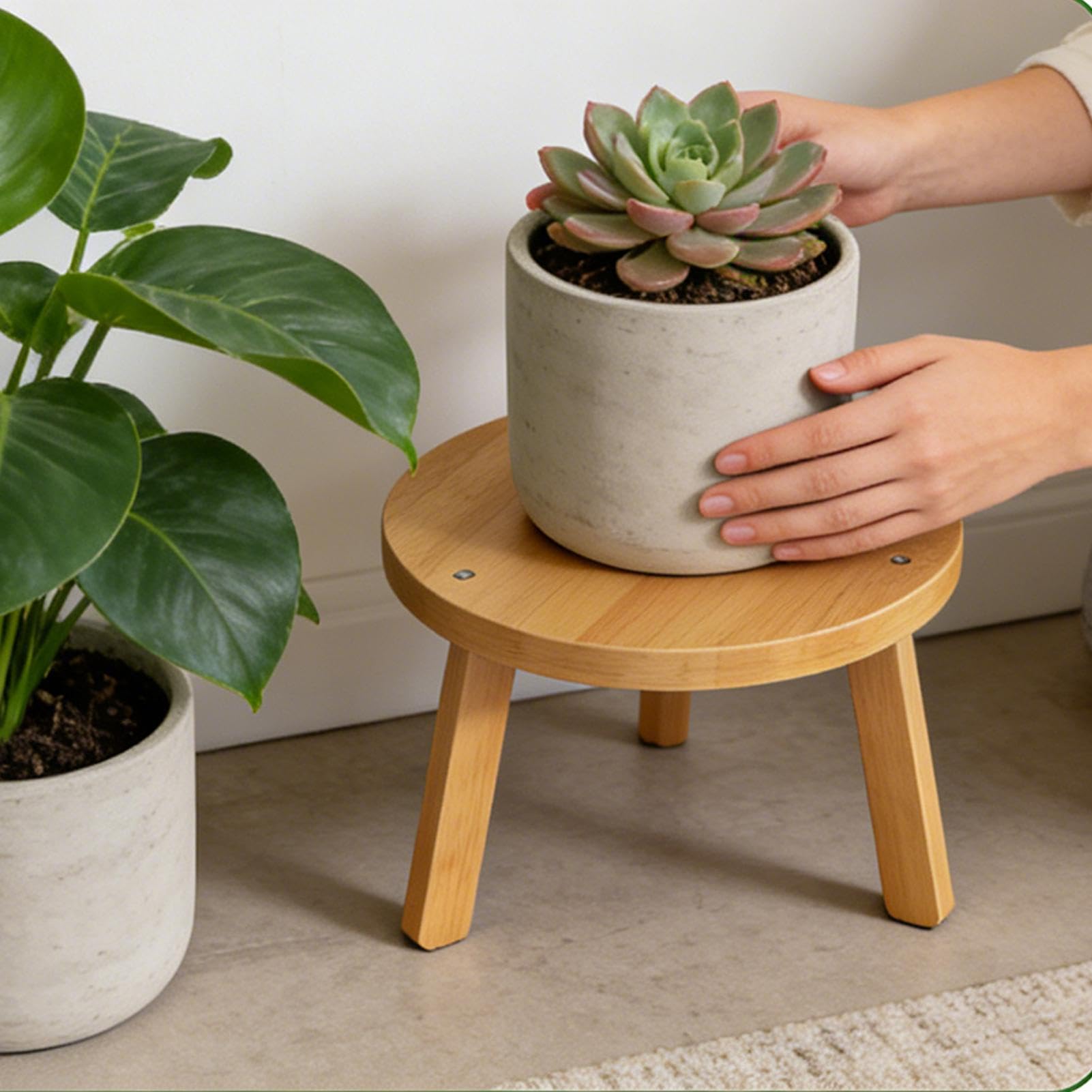 Pequeño Taburete para Plantas Peana Elevada para Macetas | Soporte para Jardín Interior para Interior y Exterior: Jardín, Balcón, Dormitorio, Salón, Estilo Rústico