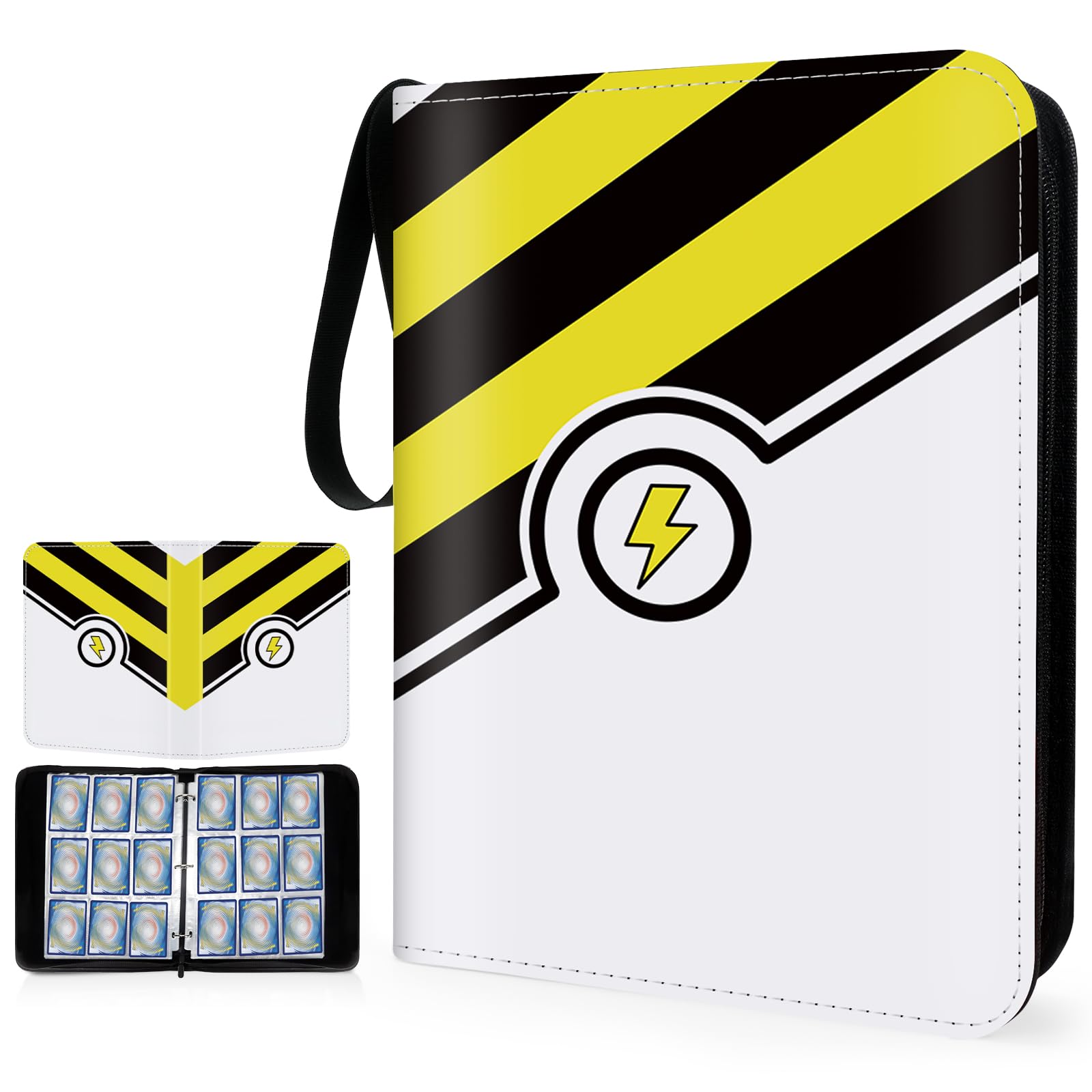 SALUOKE Card Binder 900 Pockets, 9 Pocket Trading Card Binder, Card Folder with Carry Handle, Collector Card Album Holder with 50 Removable Sleeves for Girls & Boys (9p Yellow) โ image 1