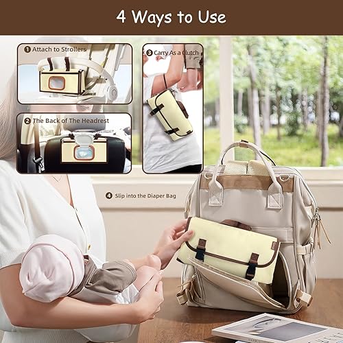 Miniatura 3 de Cambiador de pañales portátil, cambiador de pañales portátil para bebé, cambiador de viaje desmontable para niñas y niños recién nacidos, cambiador