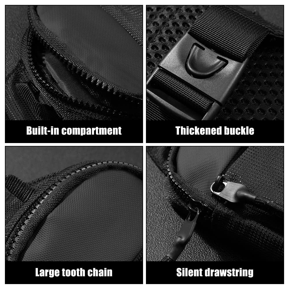 Bolso bandolera impermeable para hombre/mujer, Negro L, 60-110 cm