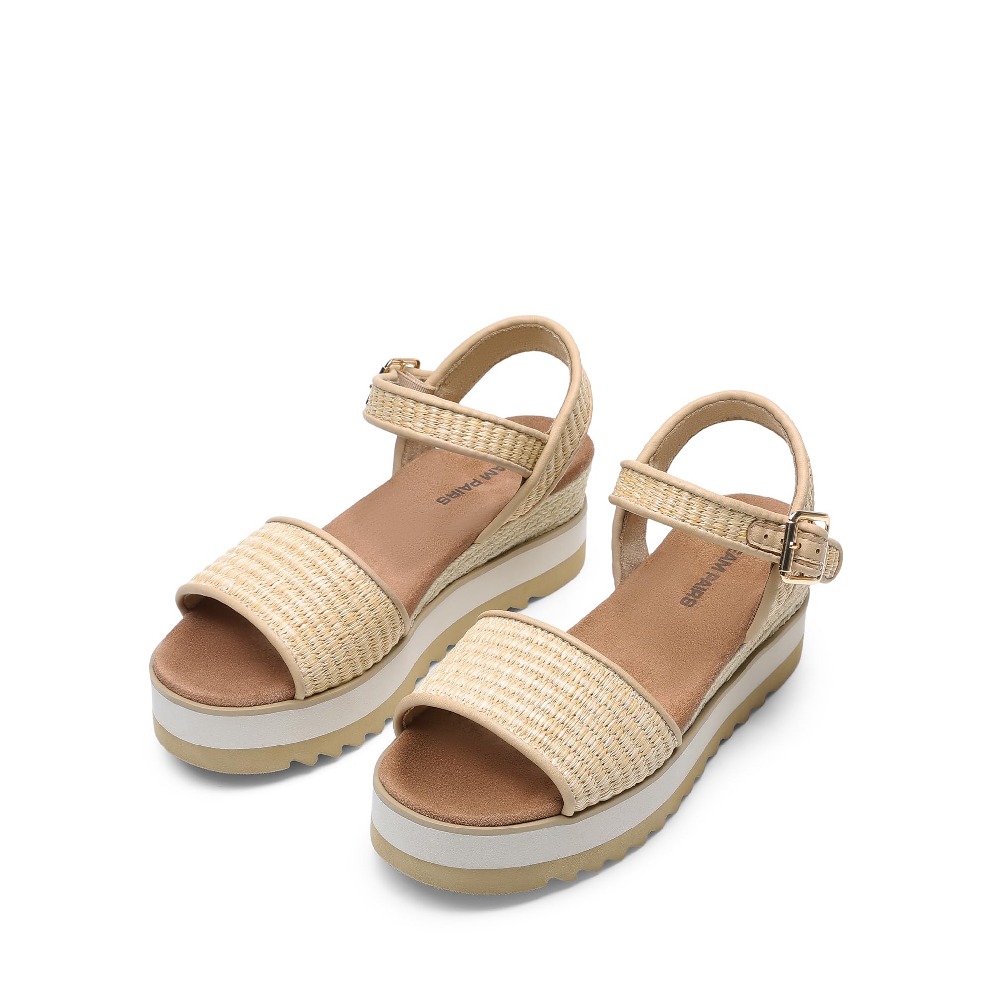 DREAM PAIRS Damen Espadrilles Sandalen mit offener Zehenpartie elegante Plateau Sandals zum Hineinschlüpfen