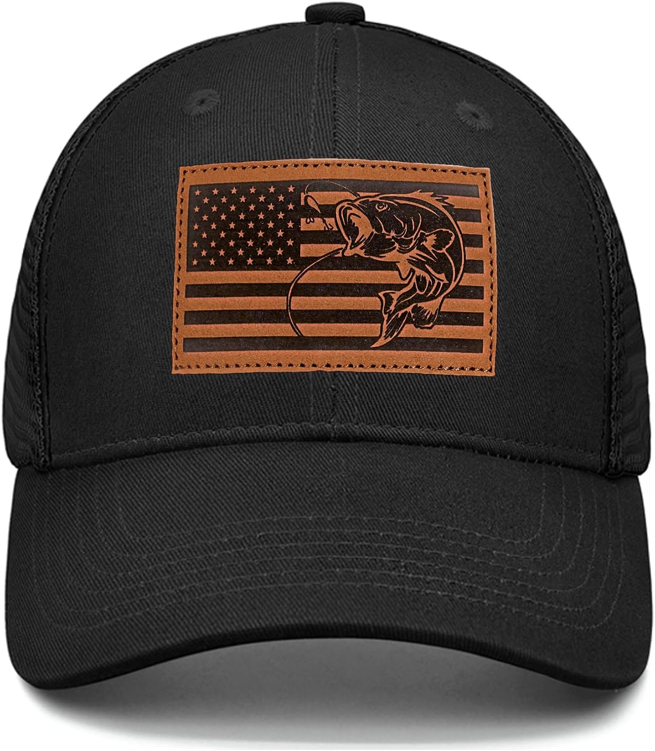 Fishing Hat Fishing Gifts for Men Bass Fish Flag Gear Accessories Stuff Trucker Hat Snapback Baseball Cap - Image 4