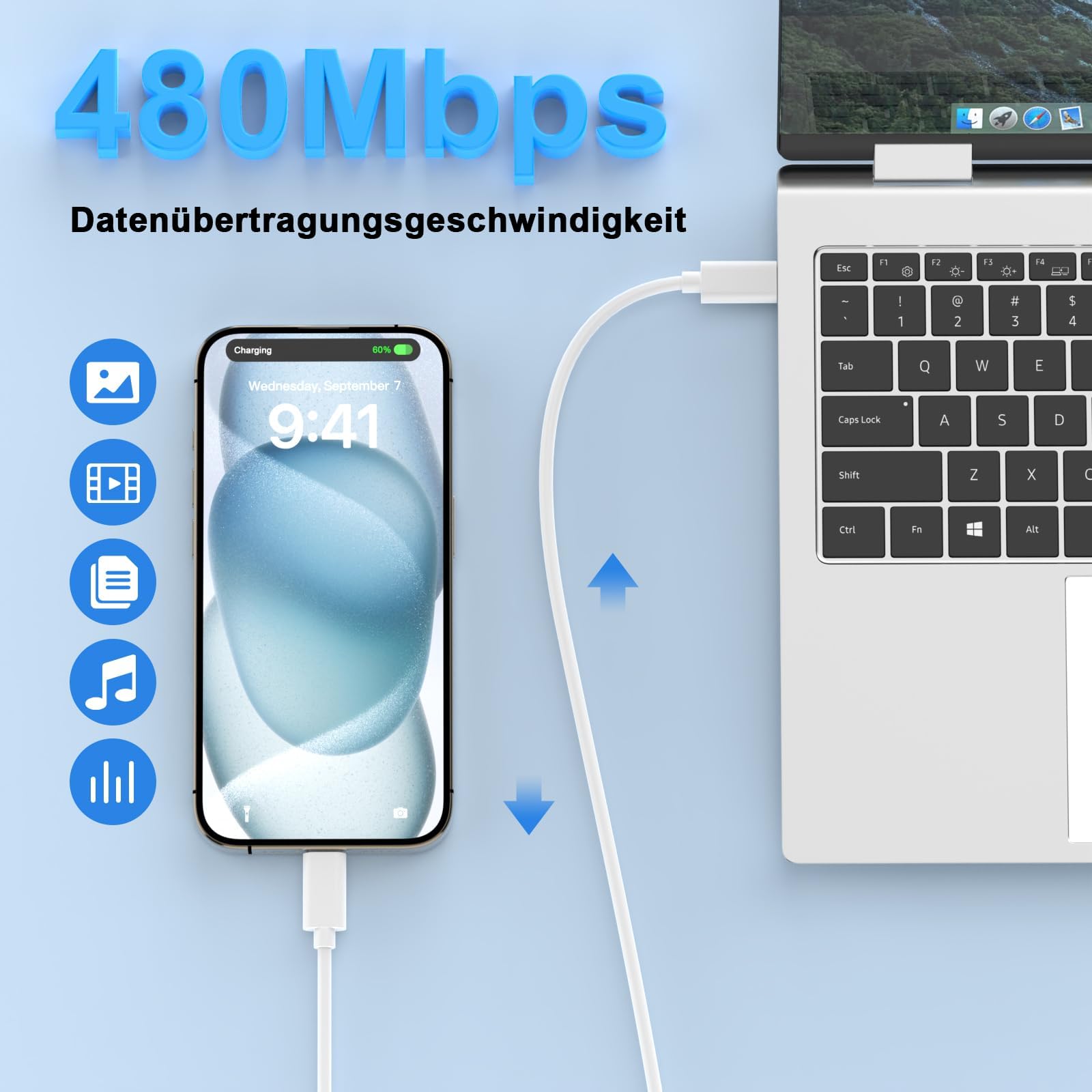 iPhone 17 16 Chargeur, 4-Pack [Apple MFi Certifié ] 20W USB C Chargeur Rapide et 2M Cable Charge Secteur Mural Adaptateur Alimentation pour iPhone 17/17 Pro Max/Air/16/16e/16 15 Plus/16 15 Pro Max/15