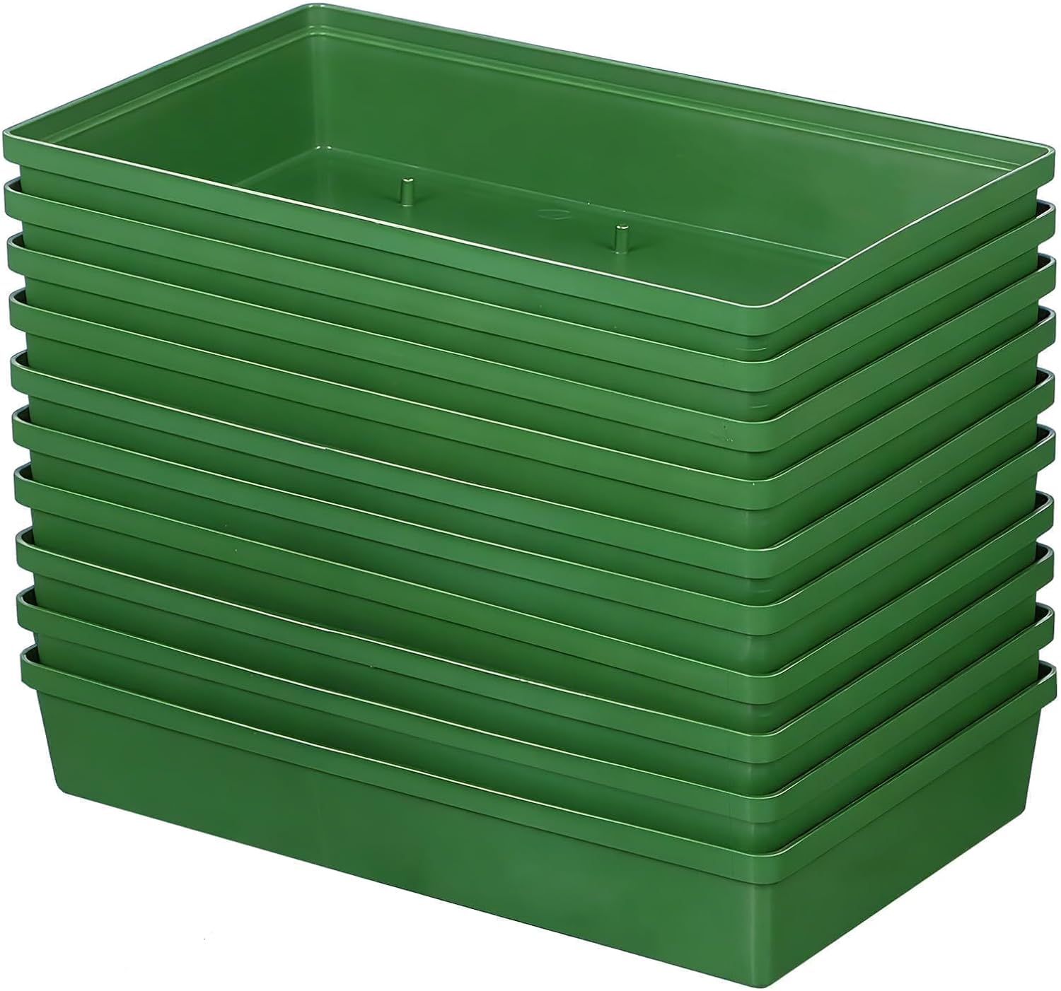 10PCS Large Floral Foam Trays for Flower Arrangements,10.6inch Green Flower Base with Pins for Table,Plastic Floweres Holder Rectangle Floweres Plates for Weddings,Reusable Floral Base for Centerpiece