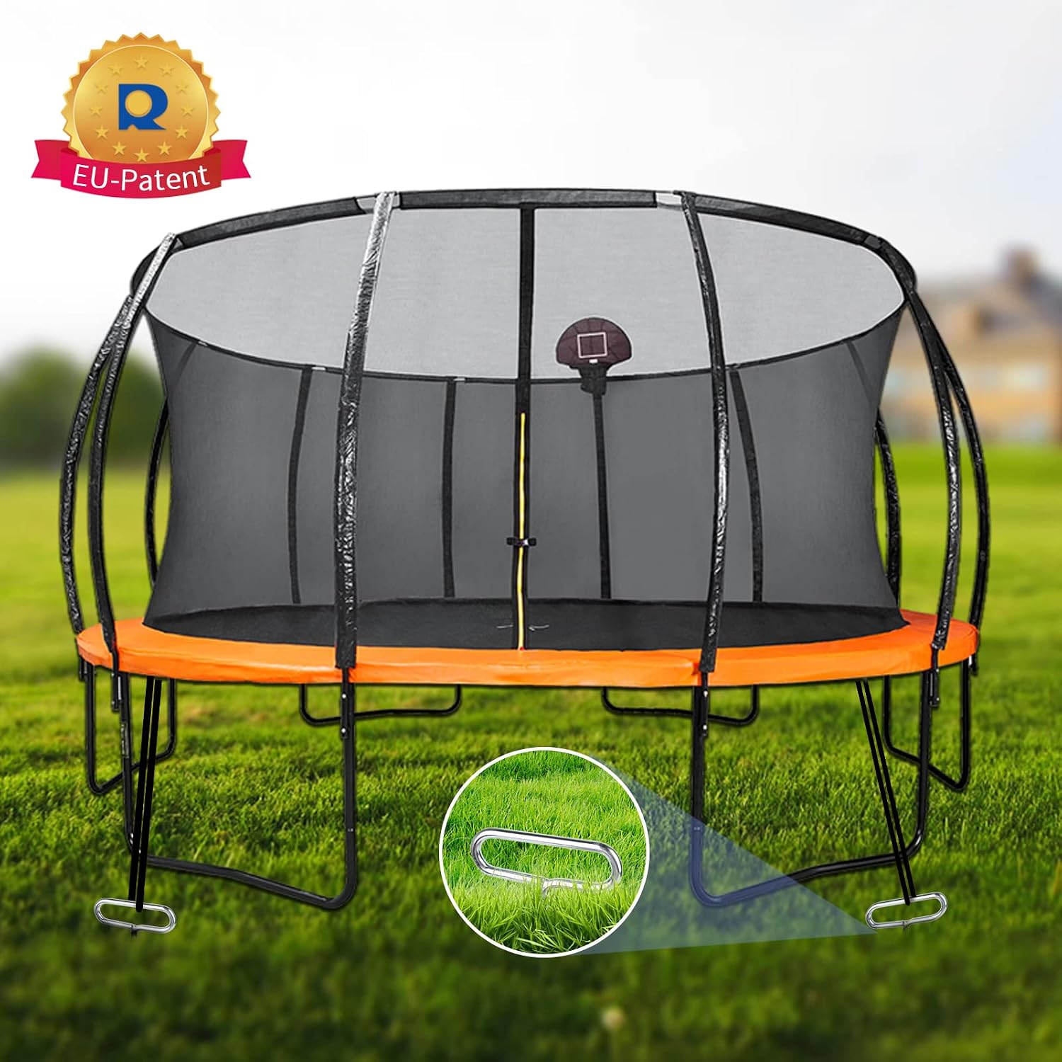 Bodenanker Erdanker 4er Set mit Verstellbaren Riemen für Trampolin Outdoor