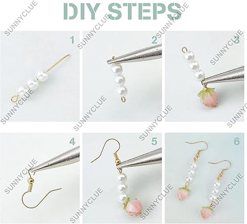 Miniatura 39 de SUNNYCLUE 1 caja de 10 pares de dijes acrílicos de flores florales 3D, kit de fabricación de aretes de lirio de cala para hacer joyas, iniciadores