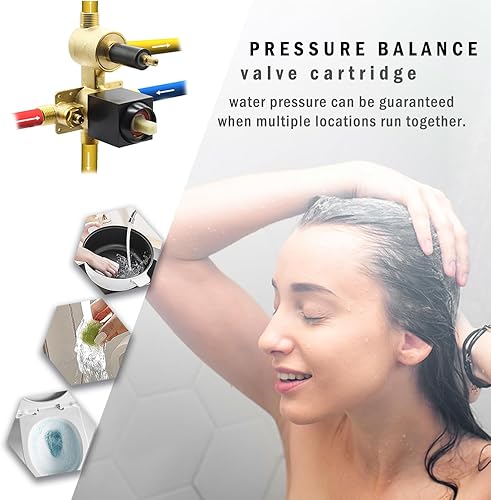 Miniatura 30 de Válvula de desviación de ducha de salida de latón macizo de 3 vías Mezclador de control de flujo Mezclador Válvula de ducha áspera Moderna oculta