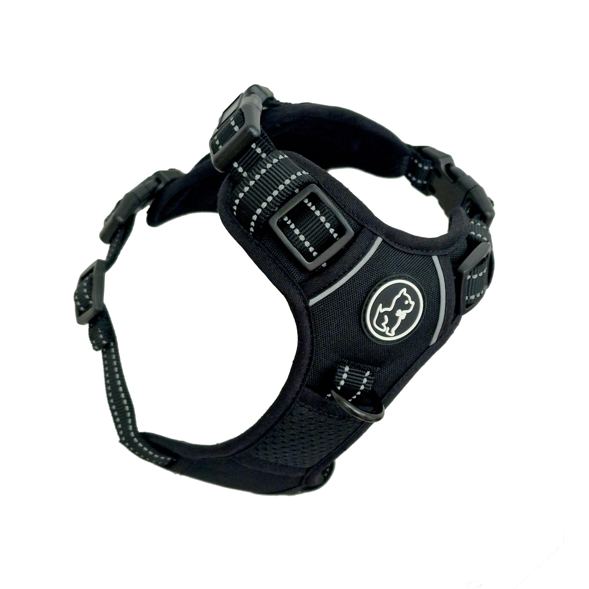 Barkridges® TruFit Comfort Dog Harness Adjustable Easy to Wear | No Pull Training | Chafing-Free | Safety Reflective | Comfortable Small Medium Large (Black, M - Deep Fit) — image 1