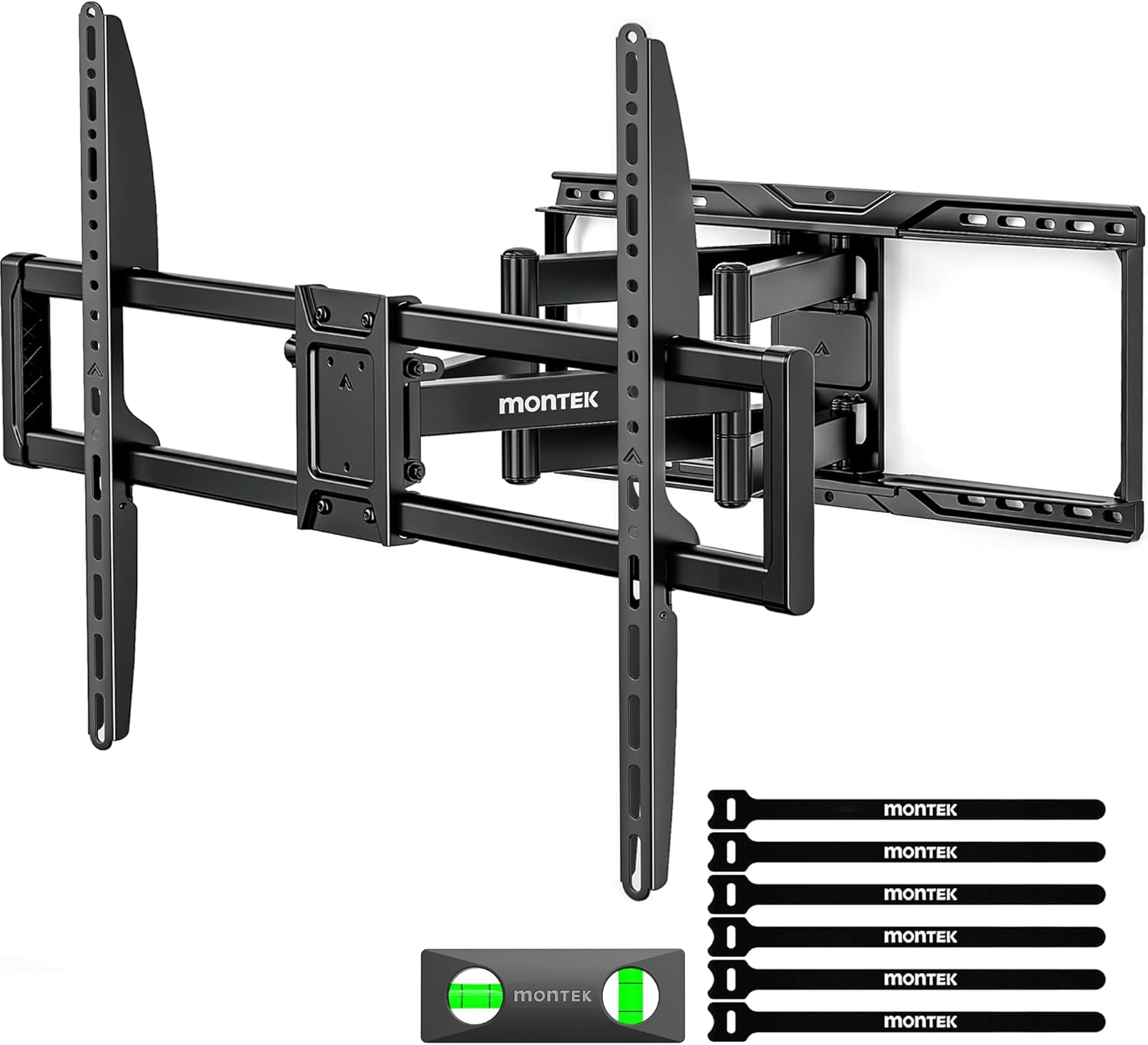 monTEK Heavy-Duty Full Motion TV Wall Mount Bracket for 50–100? TVs up to 200 lbs – 4X Load Tested, Dual Arm Extension to 25.1?, Tool-Free Tilt/Swivel/Level, Max VESA 900×600, Fits 12/16/18/24" Studs