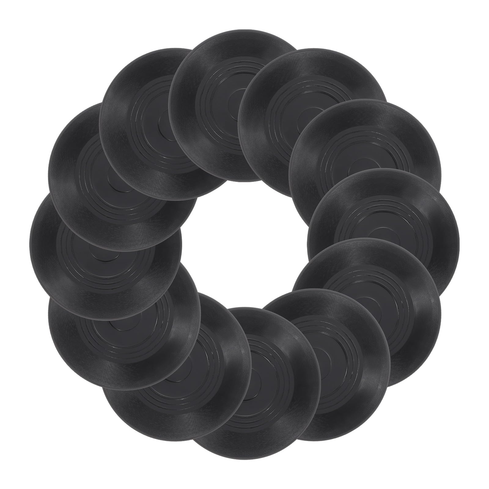 sourcing map Disques vinyle vierges unis imitation rétro pour maison, studio, chambre, esthétique murale, Noir , 10,2 cm