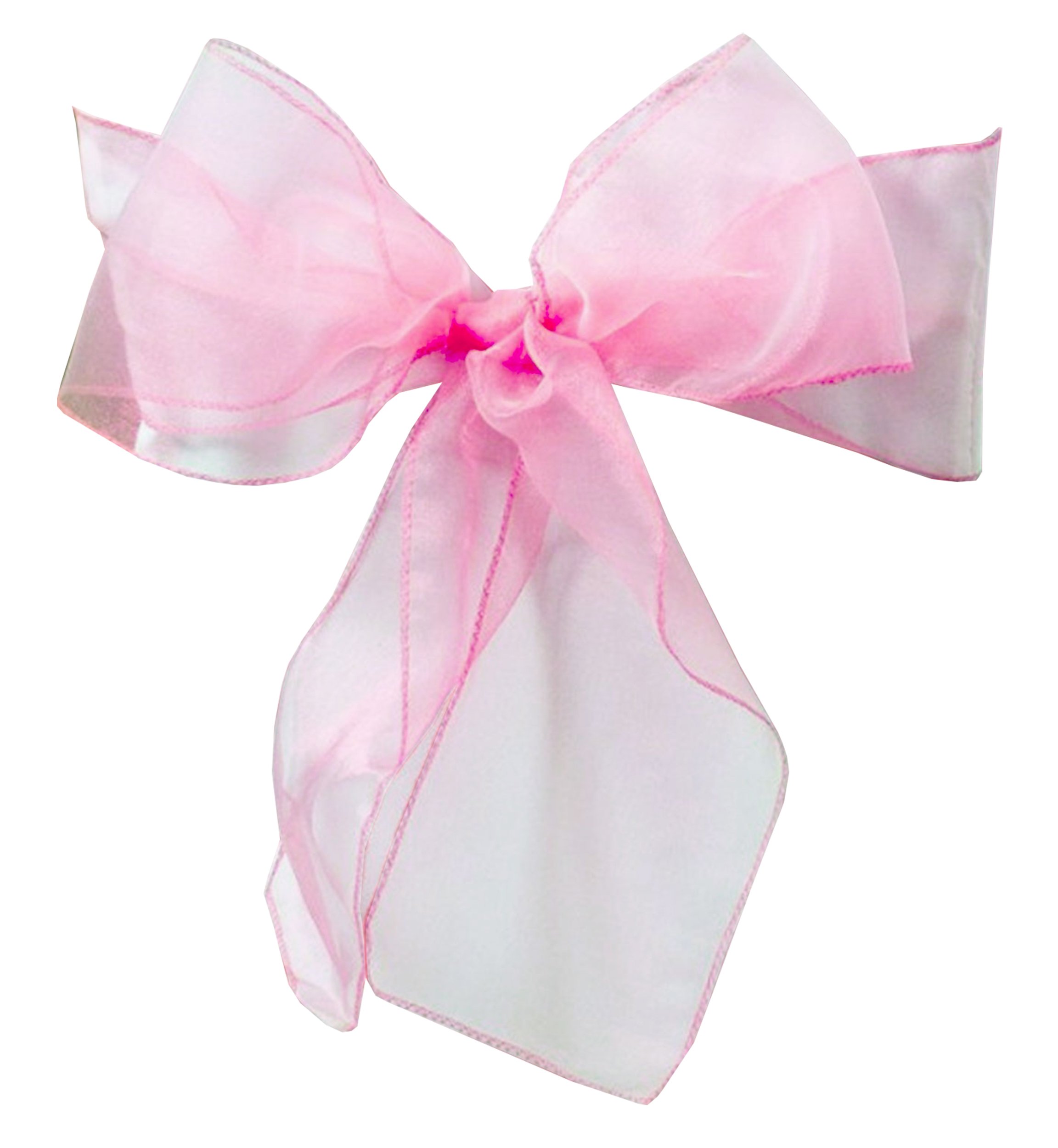Wedding_decorations Baby Pink Organza Chair Sashes Wider Fuller Cover Party Decoration (, 10Pcs)
