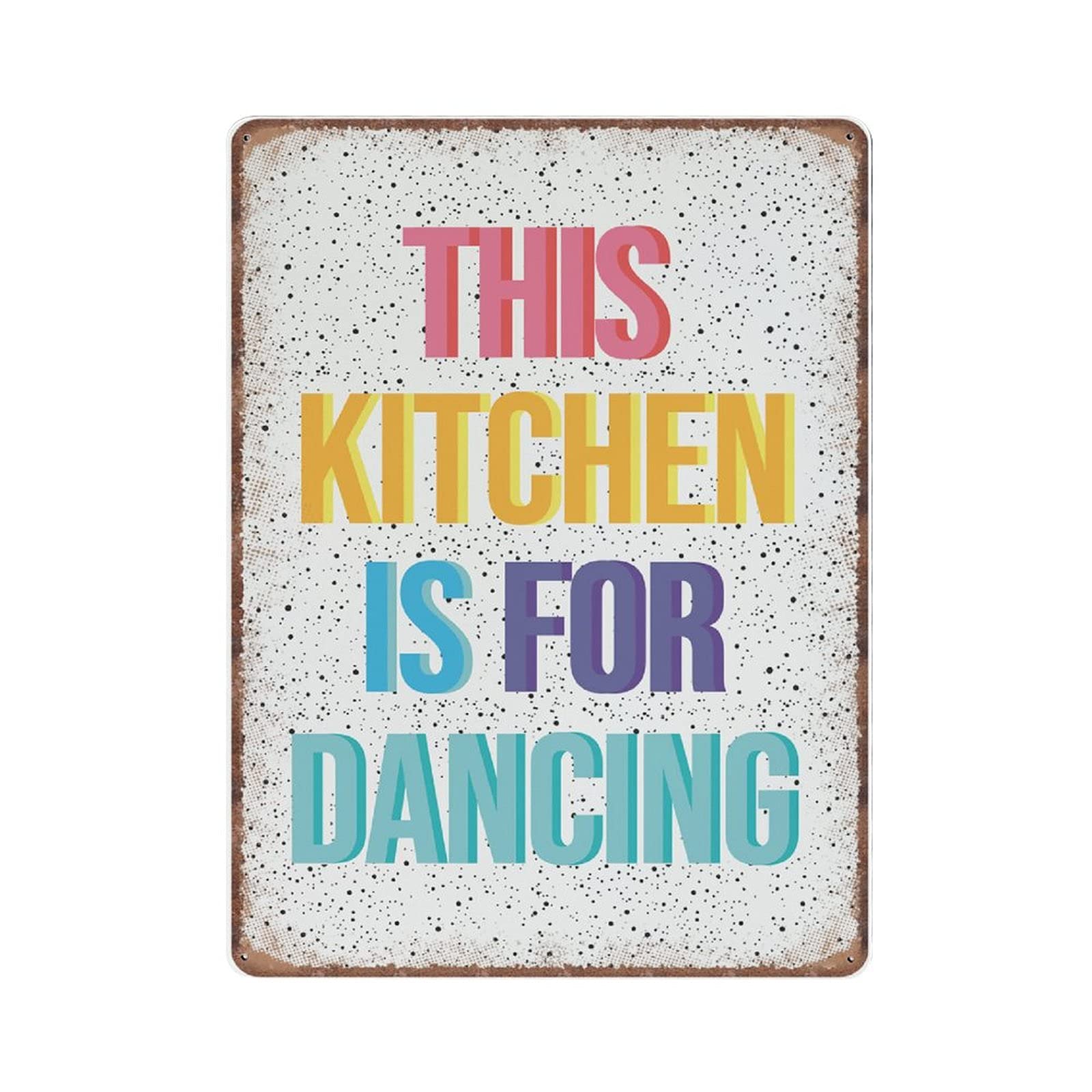Daiercy Material_tin 6 This Kitchen Is For Dancing Tin Signs Funny Vintage Metal Sign Plaqu Poster Wall Art Pub Bar Kitchen Garden Bathroom Home Decor, 12X16 Inches
