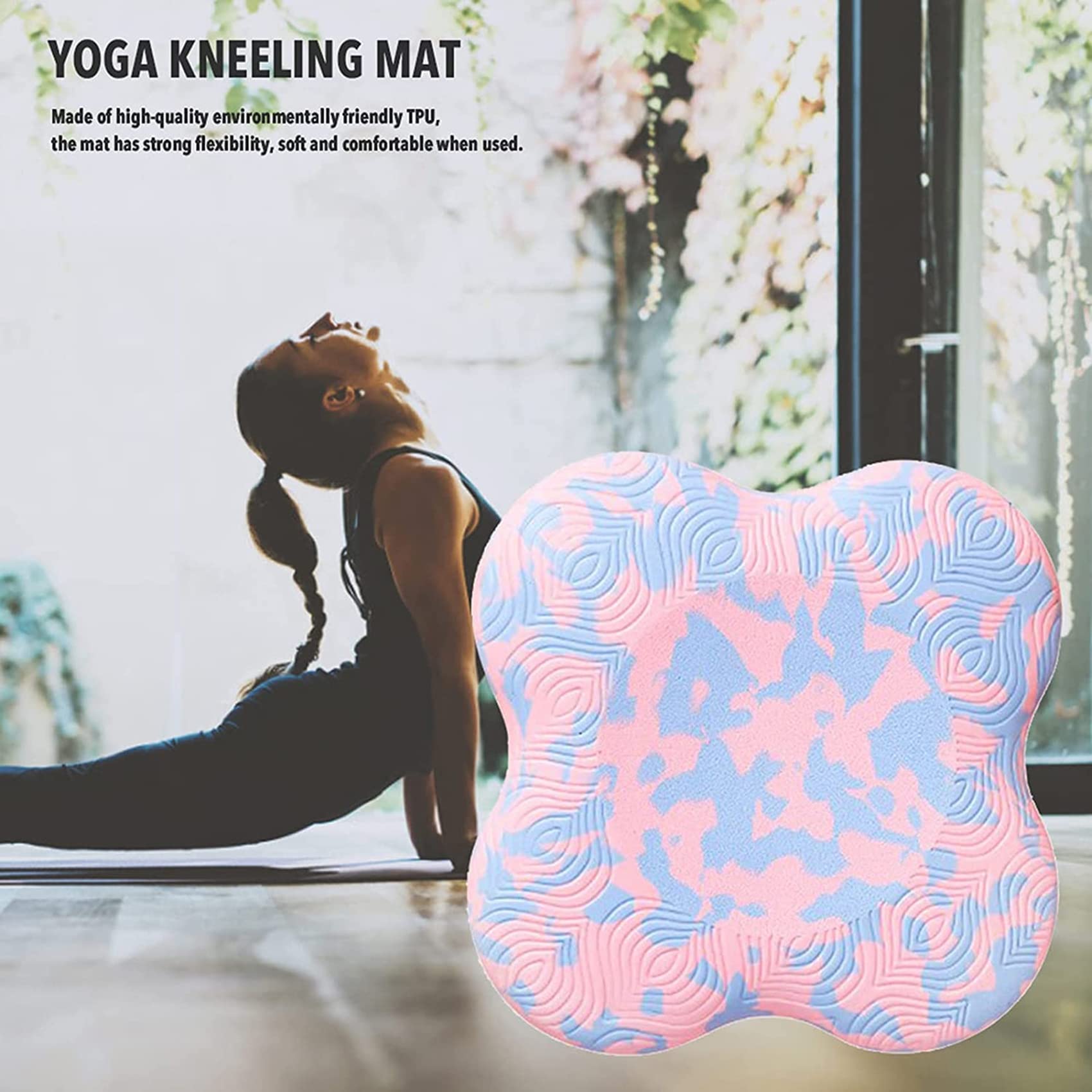 2pcs Flower Tapis de Yoga Tapis de Genou Prise en Charge du Genou, du Genou de Yoga, du Genou, du coude, du Poignet, de la Main et de la tête Pilates Plaque d'épaisseur