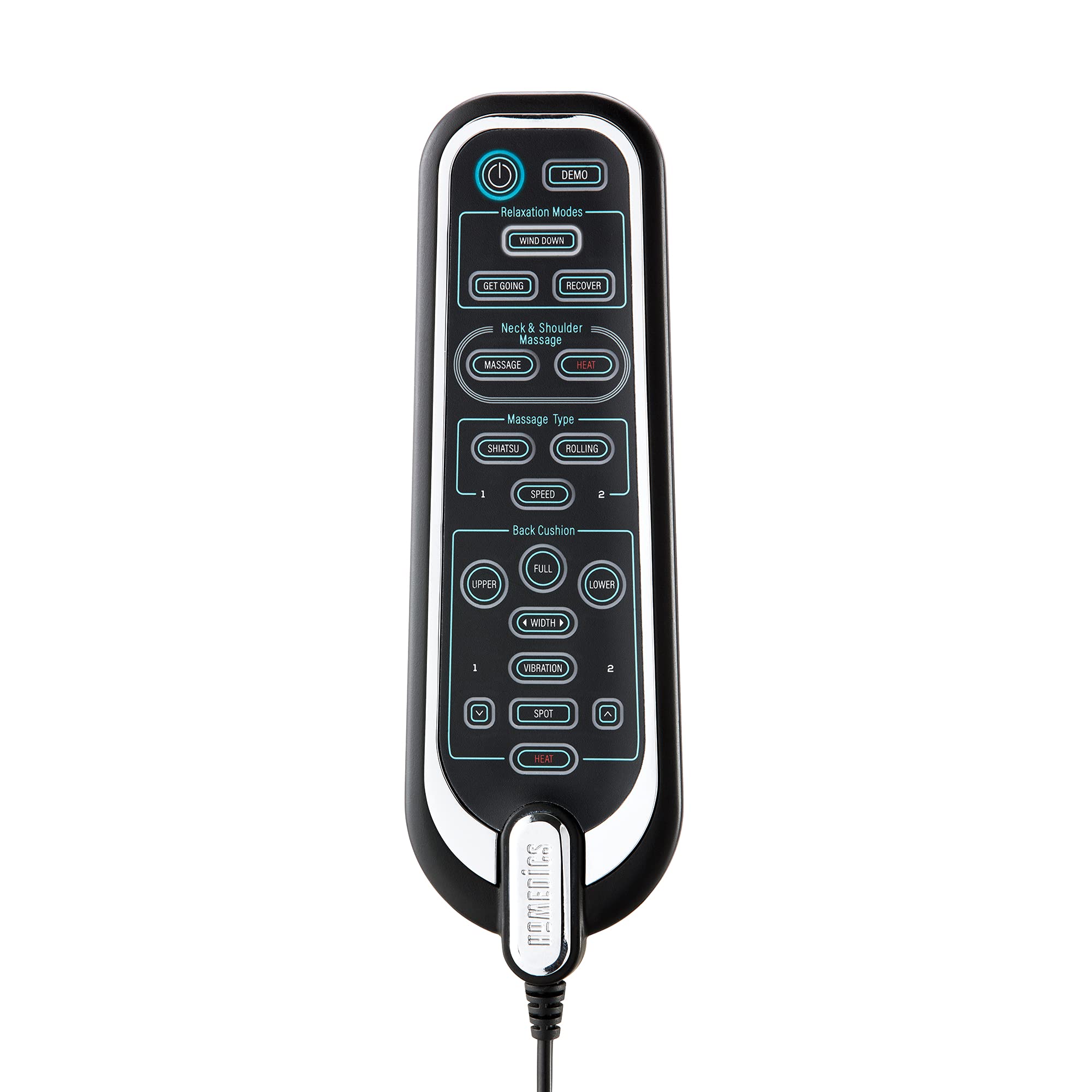 HoMedics Masażer Shiatsu 2 w 1 i poduszka bezprzewodowa – dwa elementy masujące ukierunkowane na pokrycie całego ciała z funkcją masażu izolowanego, czarny