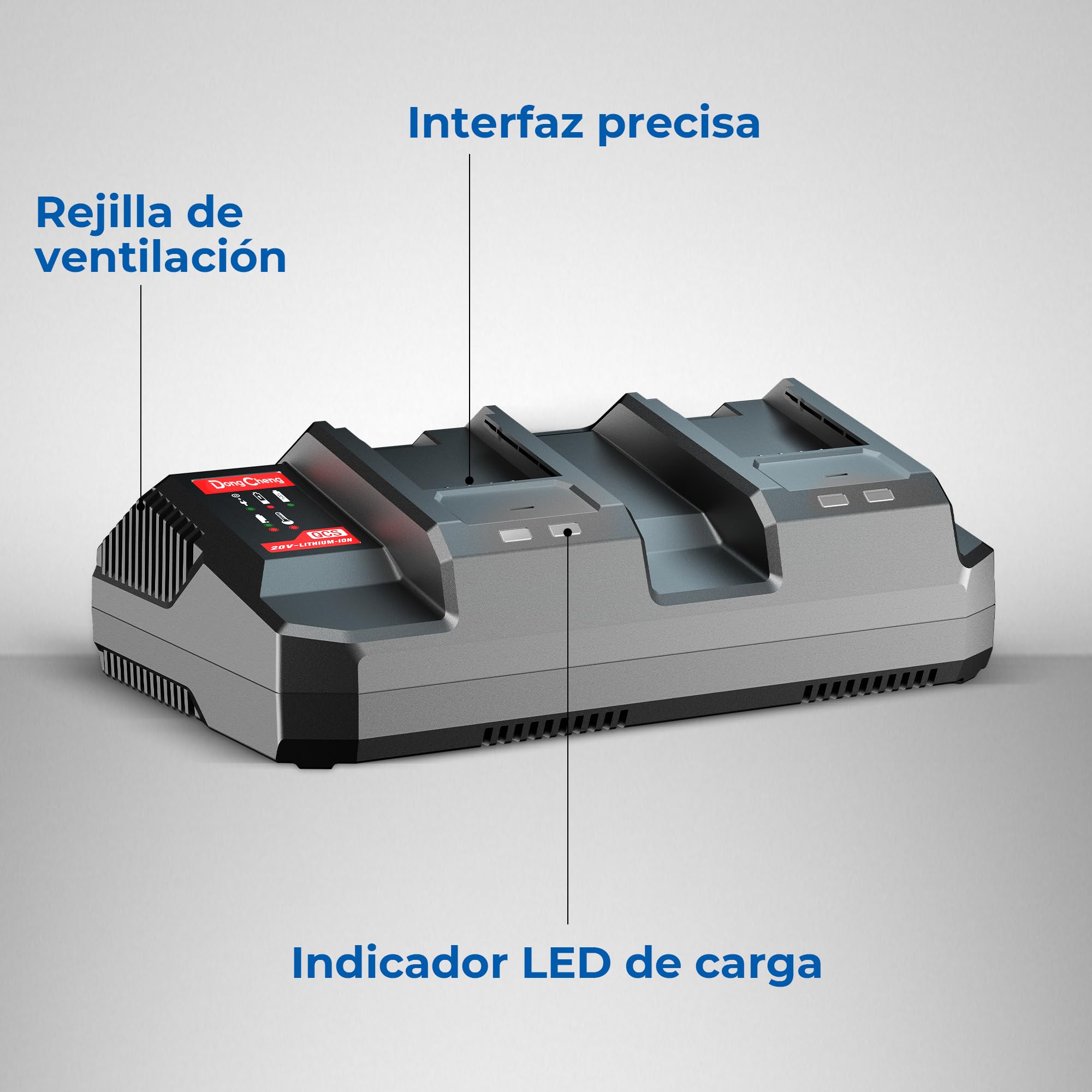 Dongcheng FFCL2040-2 - Cargador doble de iones de litio (18 V (40 V máx.)