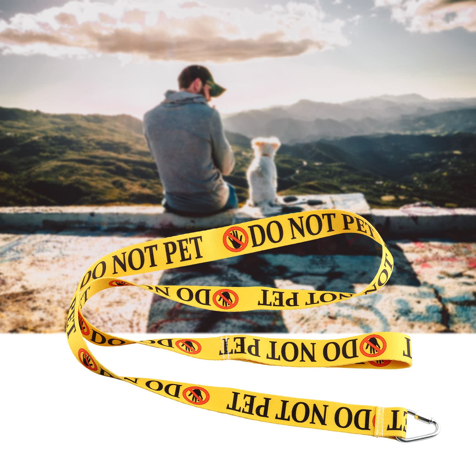 JXGZSO Correa para perro con texto en inglés "Do Not Pet/Not Dog Friendly/No Eye Contact Dog Lead Give Me Space" para perro de rescate (no correas para mascotas)