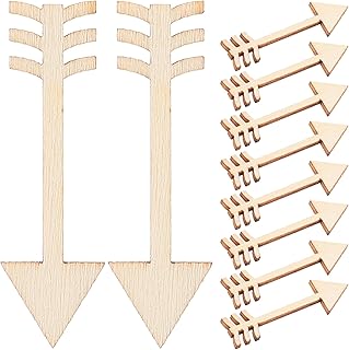Lurrose 100Pcs Unfinished Wooden Arrow Slices for DIY Crafts Natural Wood Embellishments Painting Supplies for Home Decoration