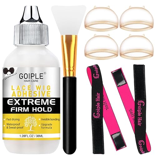 Miniatura 10 de Goiple Pegamento de peluca para pelucas de encaje frontal, pegamento de peluca de encaje frontal impermeable para pelucas, adhesivo de encaje