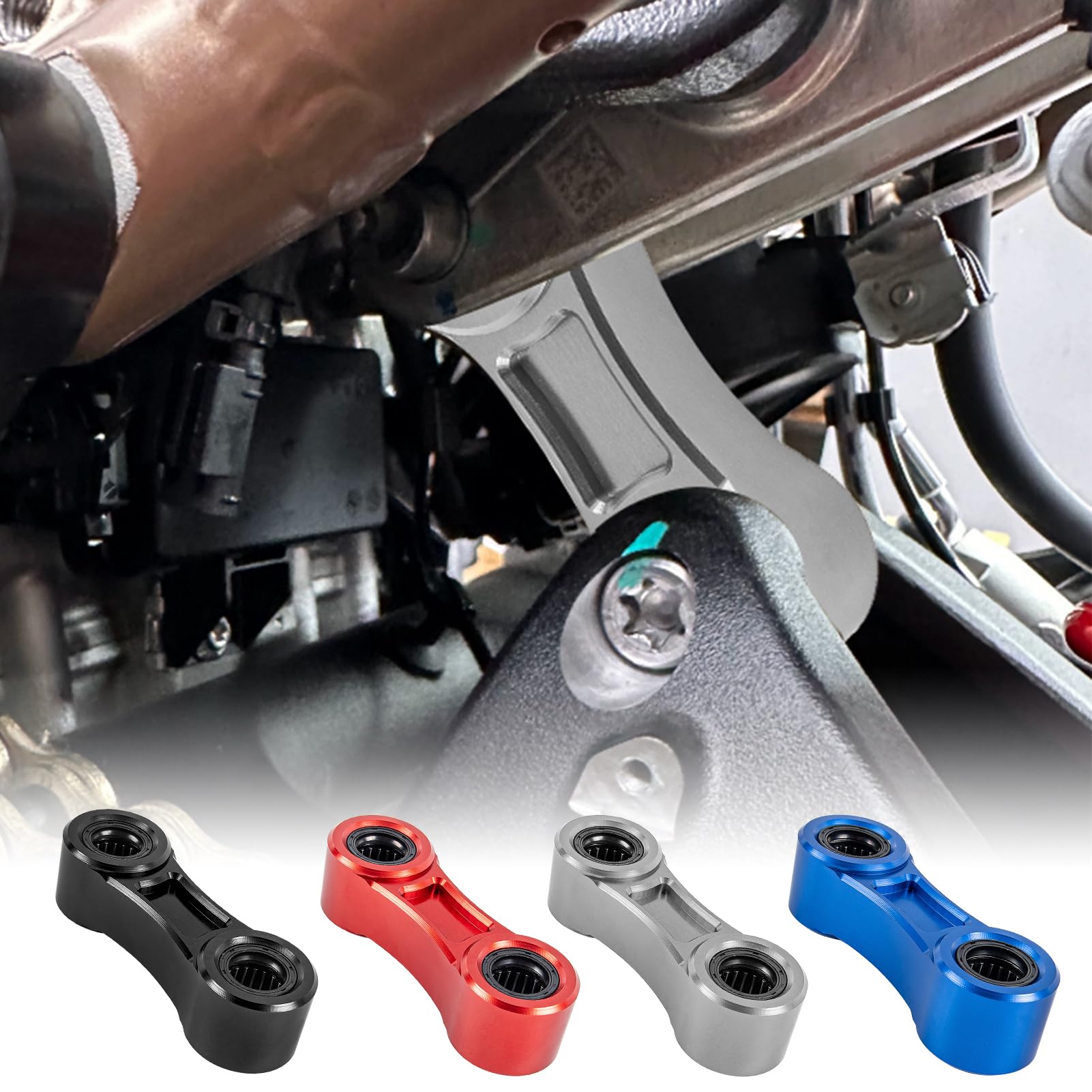 Kit de Lien de siège d'abaissement de Corps d'os de Chien de Moto Compatible avec B.M.W S1000RR S 1000 RR S-1000-RR 2019 2020 2021 2022 2023 Liens de Chute de tringlerie de Suspension (Gris)