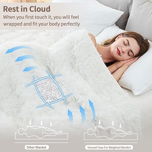 Vista 202 de yescool - Manta con peso, 10 libras, fresca, transpirable, con cuentas de cristal prémium, lavable a máquina, para dormir, 90-110 libras, 41 x 60