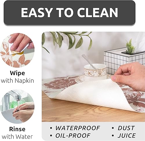 Miniatura 4 de FIFTY-FEET Revestimiento de estante de 12 x 120 pulgadas para armarios de cocina, revestimiento de cajón de PVC para tocador de baño, revestimiento