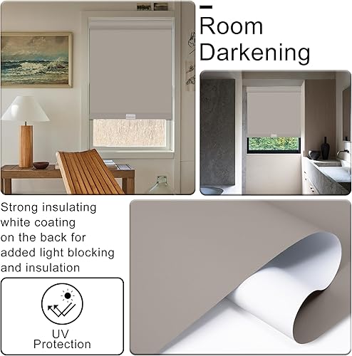 Miniatura 3 de Persianas enrollables opacas sin cordones con cenefa de cassette con aislamiento térmico y protección UV, para ventana en casa, oficina, dormitorio,