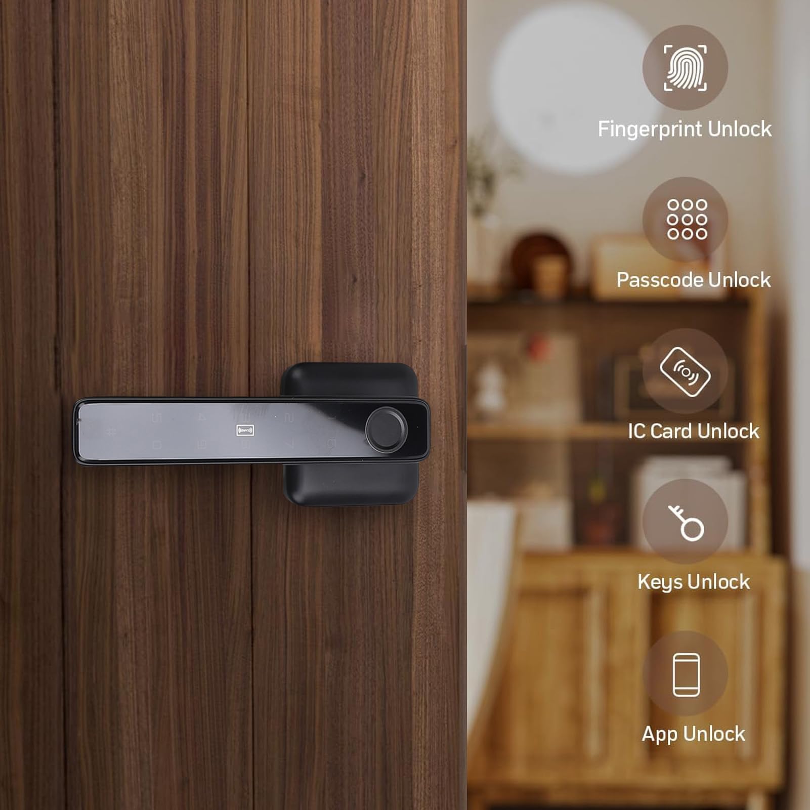 Serratura per Porta con Impronta Digitale, Serratura con Tastiera Elettronica Digitale con Sensore di Impronte Digitali a Semiconduttore Serratura Intelligente per Porta Facile
