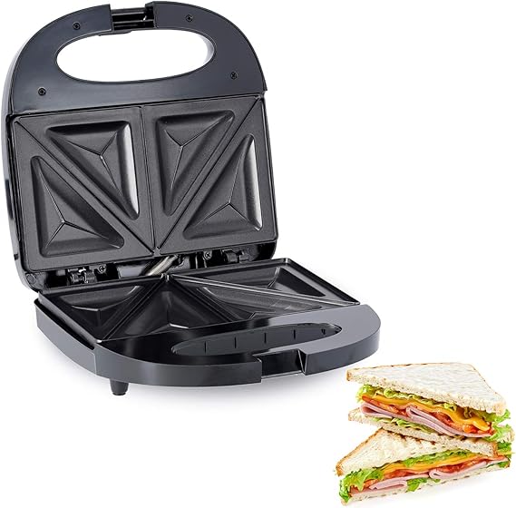 Geepas 750W 2 Slice Sandwich Maker Cooks Delicious Crispy Sandwiches