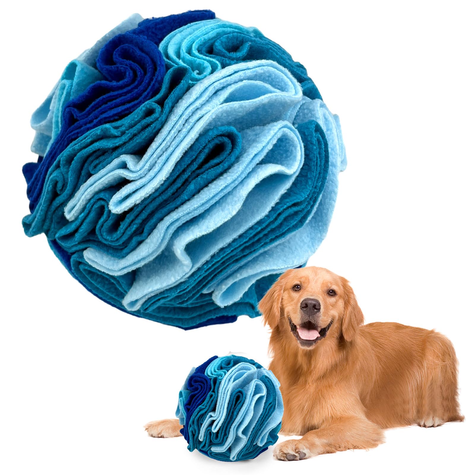 Snuffle Ball for Dogs Foraging, Dog Treat Ball Snuffle Interactive Treat Toys, 15cm Educational Foraging Toy Slow Feeder Pet Snuffle Ball Pet Snuffle Ball Toy for Small Medium Large Dog (Ocean Blue)