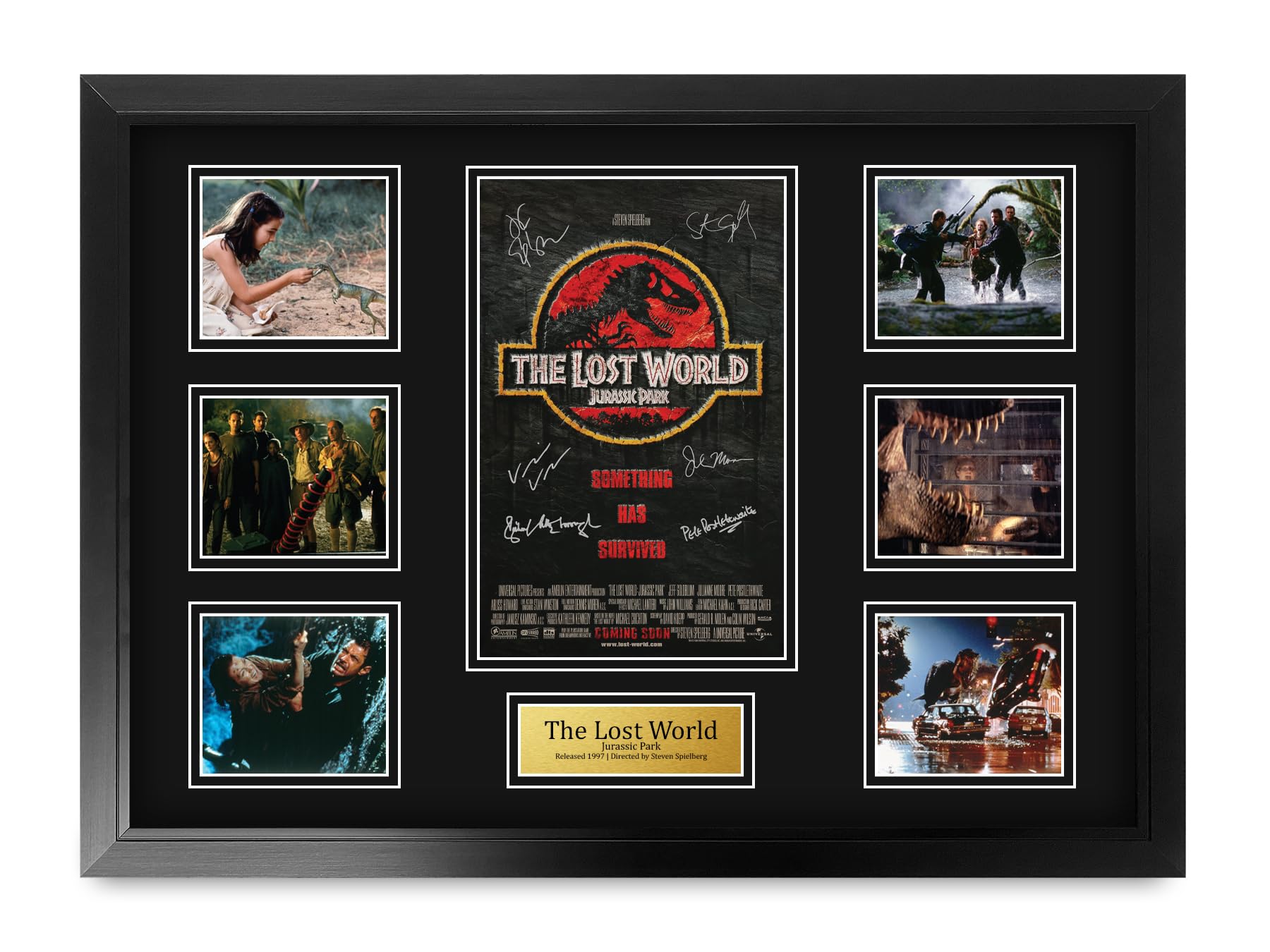 HWC Trading Jurassic Park 2 The Lost World Gifts Printed Poster Signed Autograph Picture for Movie Memorabilia Fans - A2 Framed (ID-006505)