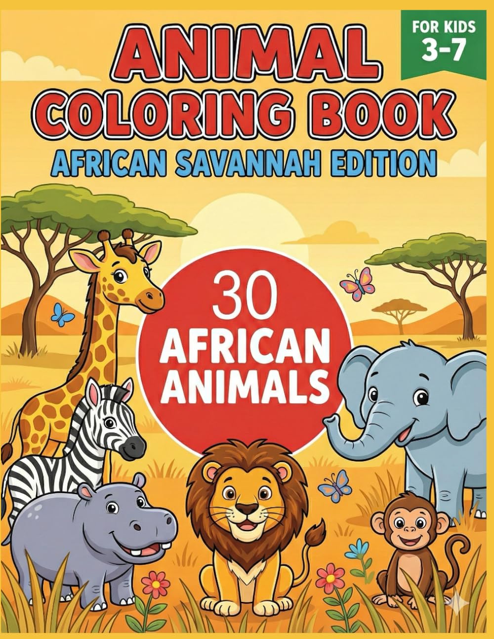Animal Coloring Book: African Savannah Edition