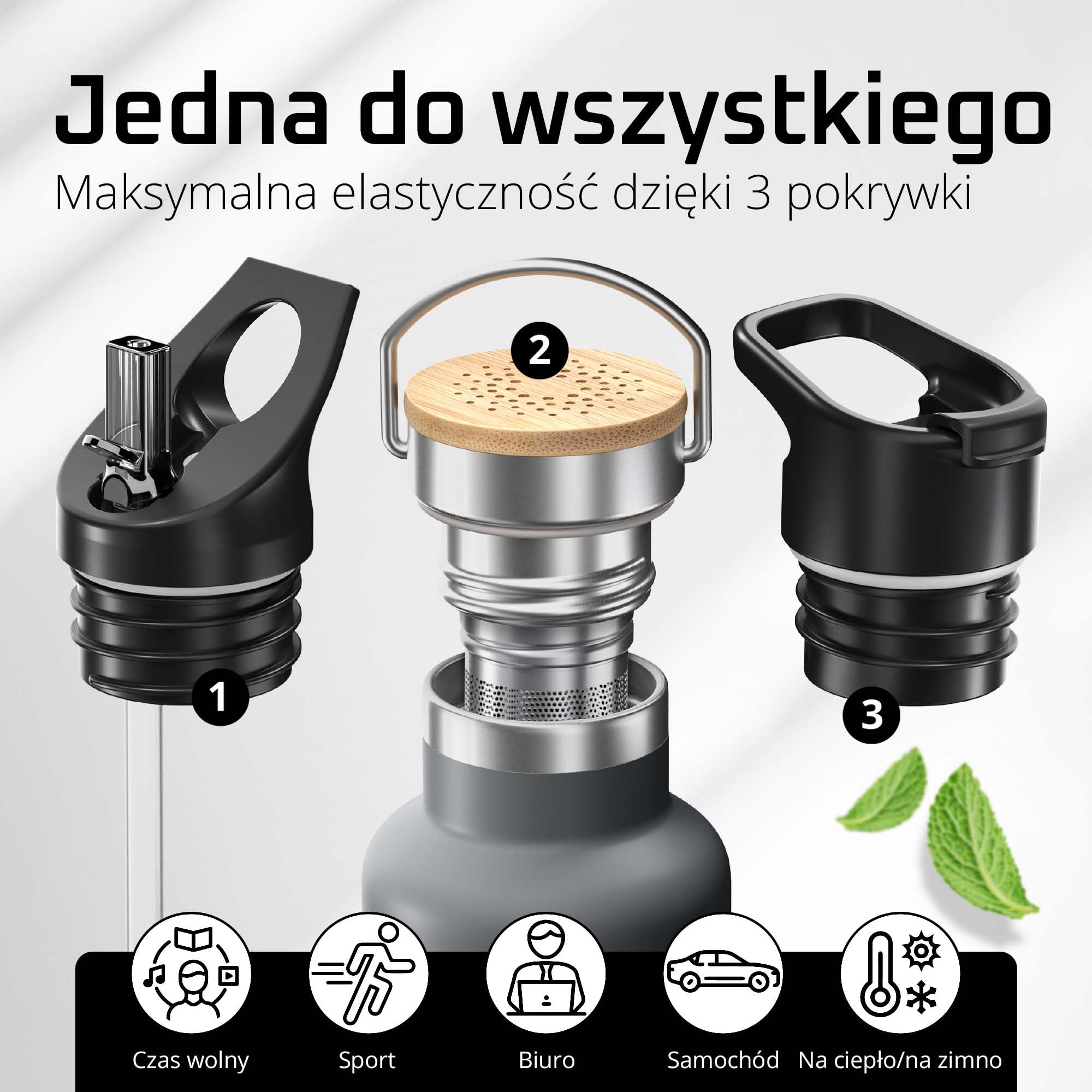 Butelka do picia ze stali nierdzewnej ACTIVE FLASK + słomka (3 pokrywki) wolna od BPA, szczelna, odpowiednia na dwutlenek węgla - butelka na wodę termos rowerowy izolowana izolowana butelka sportowa