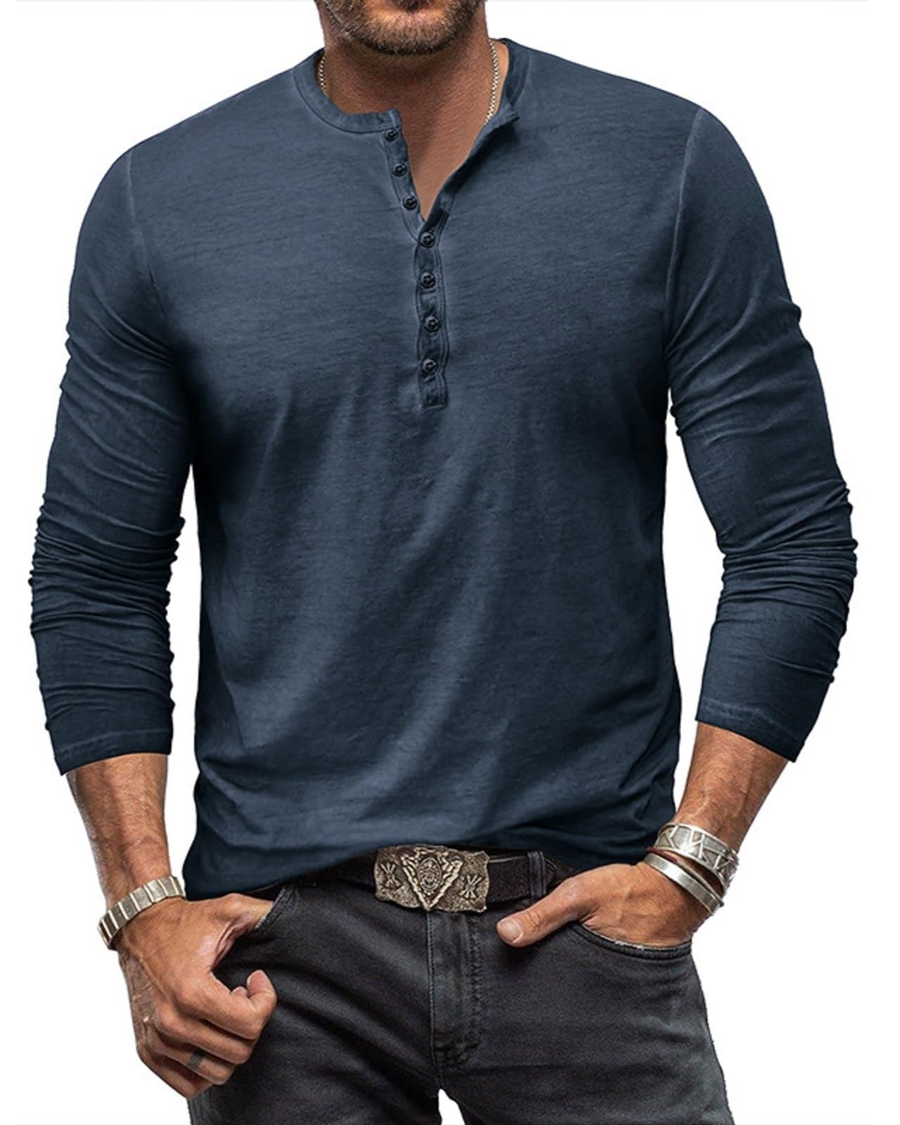 Heren Casual katoenen linnen shirt lange mouw losse blouse button down shirts tops | NL