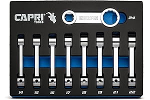 Capri Tools 9-Piece 1/2 in. Drive Torque Adapter, 14-24 mm, Metric, with Mechanic's Tray
