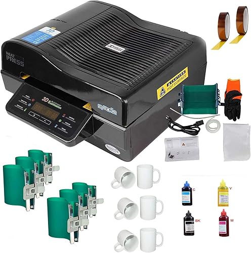 TECHTONGDA Máquina de prensa de calor por sublimación al vacío 3D Máquina de transferencia de sublimación de 110 V con cinta de abrazadera de goma