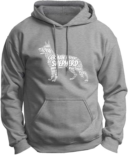 Miniatura 10 de ThisWear Sudadera con capucha prémium de pastor alemán con texto en inglés "Word Art"
