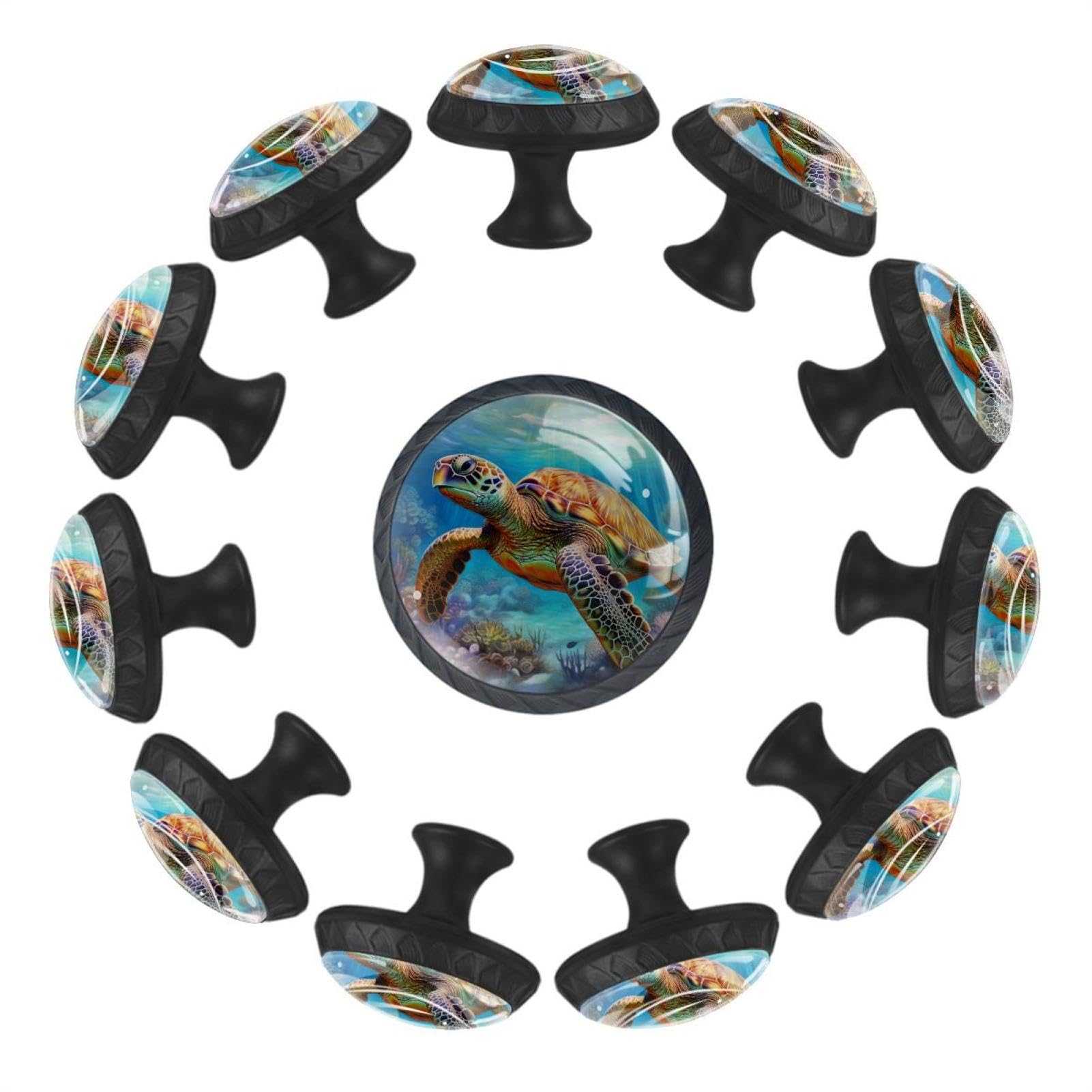 Boutons de tiroir ronds en verre Seaworld pour relooker facilement un meuble terne