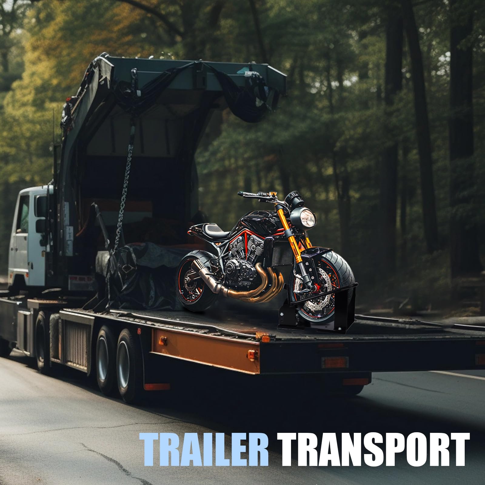 Kliny pod koła motocykla do podłogi przyczepy, przedni stojak na opony motocykla z 3 regulowanymi otworami, stalowy klin pod koło o udźwigu 1800 funtów, uchwyt na koło, do motocykli terenowych 15"-2
