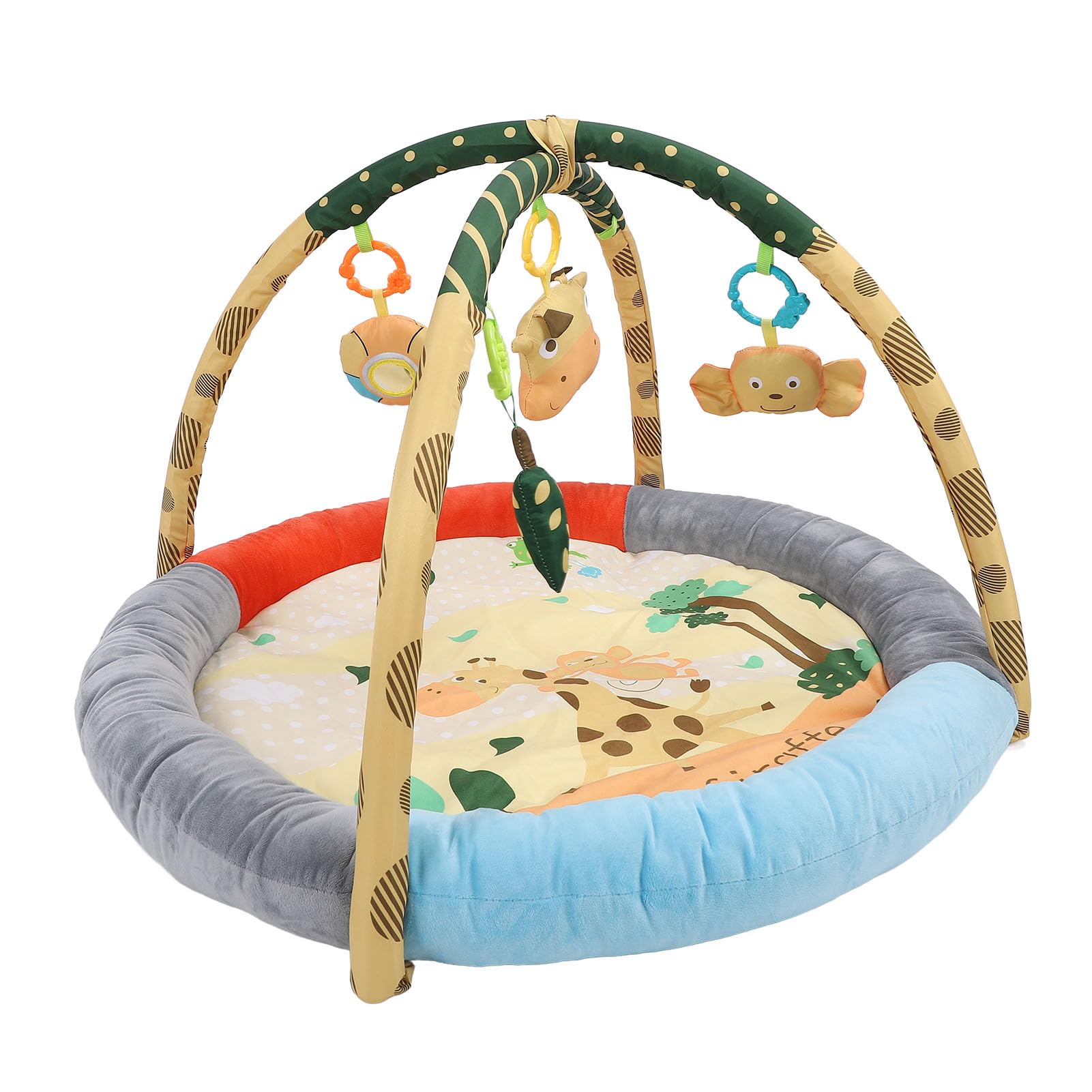 GLOGLOW Plüsch-Baby-Turnmatte, Spielmatte aus Weicher Baumwolle, Großes Baby-Aktivitäts-Fitnessstudio, Sensorische Entwicklung für Kleinkinder