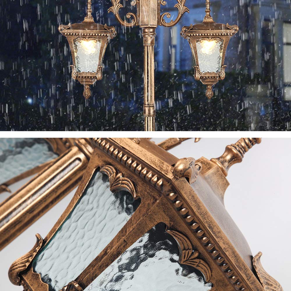 Kreatywna Lampa Zewnętrzna Na Słupie, Wodoodporna, Szklana, Uliczna, Dekoracja Trawnika, Aluminiowa Lampa Na Słupku, Metalowa Ścieżka Ogrodowa, Oświetlenie E27,(Wysokość Szkła)